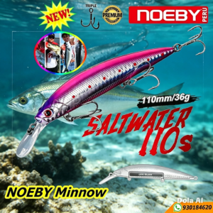 Señuelo NOEBY Minnow 3D System 110mm/36g 3 anzuelos Para Pesca anzuelos triples bicíclicos BICOLOR