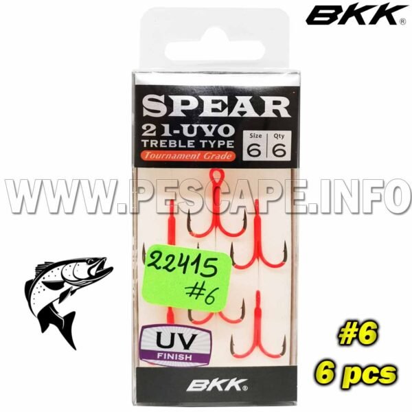 ANZUELO TRIPLE BKK SPEAR-21 UVO A-ET-6144 #6 (6pcs)