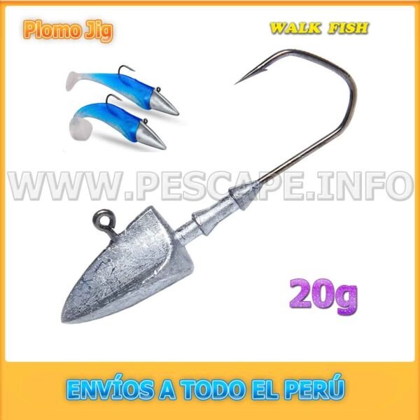 Jig head Anzuelo cabeza Plomada 20gr Jig para vinilos (1 Und)