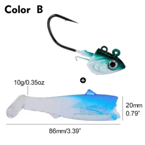 Vinilo de silicona señuelo Jig 11.5cm Cabrillas Lenguados 50gr Azul