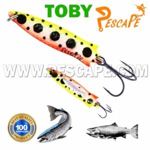 Cuchara Toby PescaPe® Spoon Lure Cucharilla para Trucha 14g White Orange Yellow