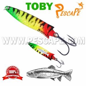 Cuchara Toby PescaPe® Spoon Lure Cuchara para Truchas 14g Red Tiger Rasta