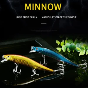 Señuelo Daiwa Minnow Wobbler Swimbait 3 Anzuelos Triples 11Cm 16G | Black Silver (1 UND) IND. PACK