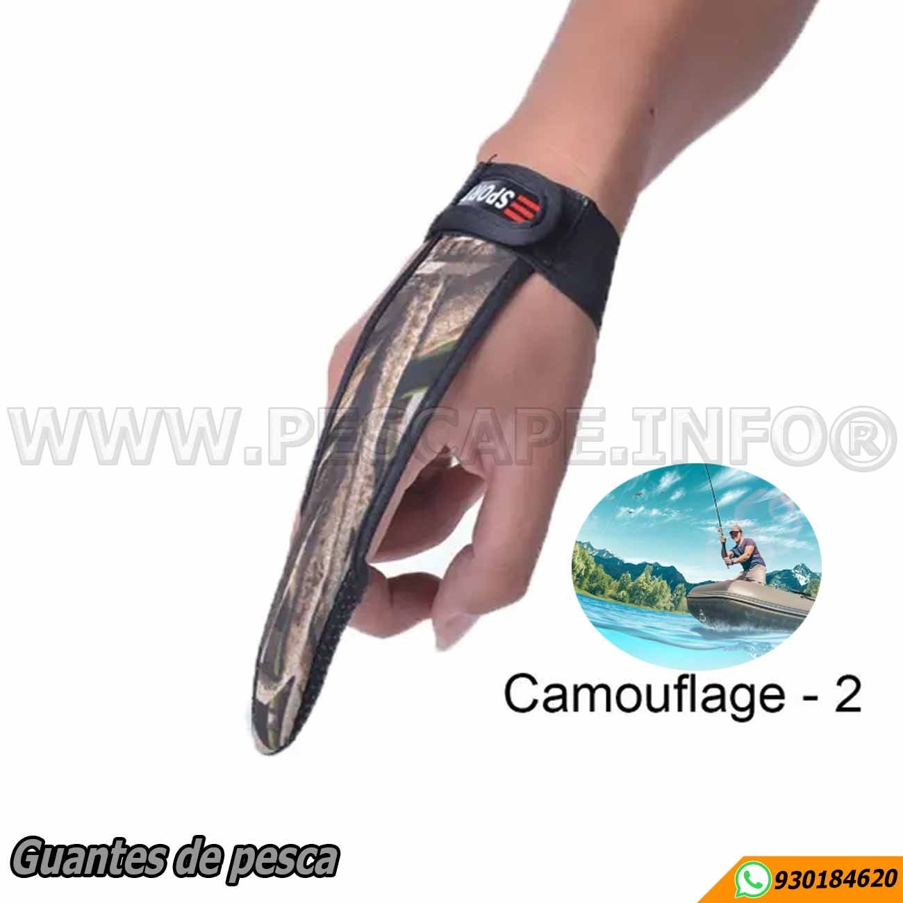 Guantes para pescar antideslizante | Camuflado (1 dedo)