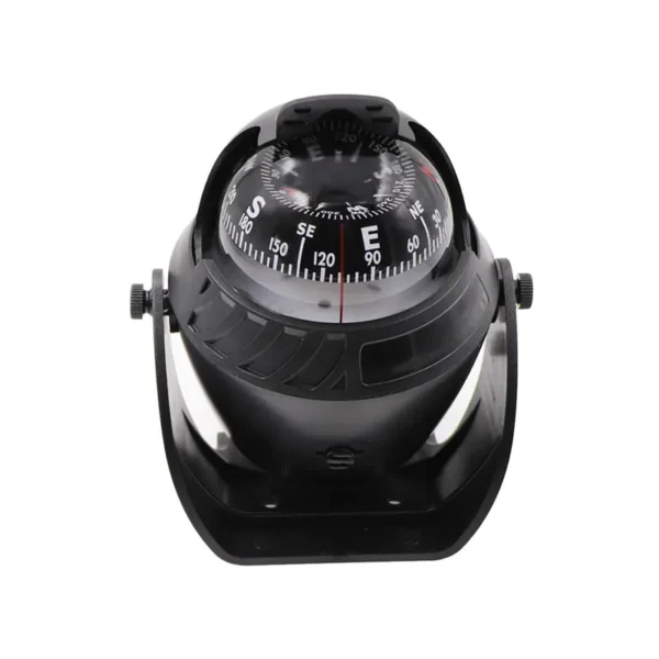 Brújula de navegación para barco iluminada con LED Negro