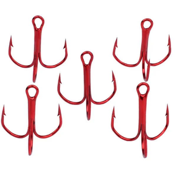 Anzuelo triple #4 acero de alto carbono para señuelos truchas 10pcs - Imagen 3