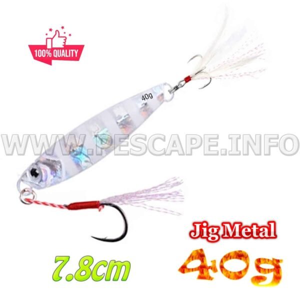Jig Señuelos de Pesca Metal 40g 3D duro hundimiento 7.8cm Color 9