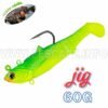 Vinilo de silicona Jig señuelo 11.5cm 50gr Cabrillas LENGUADO Amarillo Verde