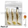 Jig vinilos de Pesca Aritificial 27gr + Jig 20G Gold White (3pcs)