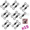 Kit de sacavueltas de pesca 15 pcs giratorio acero inoxidable