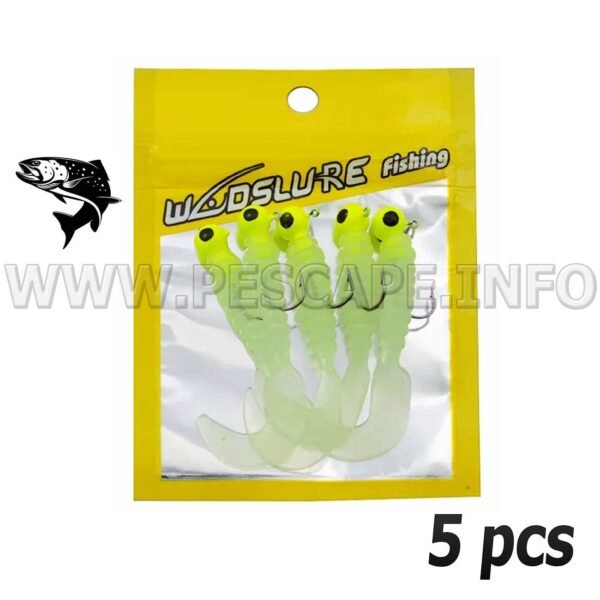 Kit de señuelos vinil para trucha Silicona Bait Tackle 3.5g - 5pcs Color3