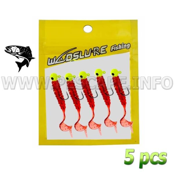 Kit de señuelos vinil para trucha Silicona Bait Tackle 3.5g - 5pcs Color5