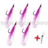 Kit señuelos Barba de chivo para corvinas + anzuelo | Pink/White 5 pcs