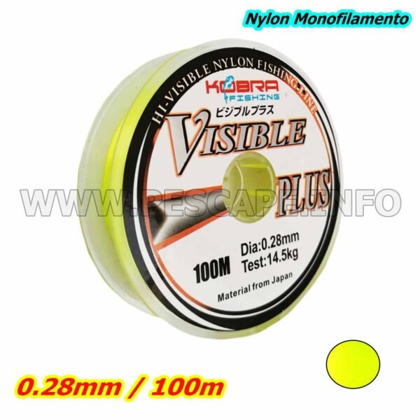 Nylon Visible Plus de pescar Monofilamento Kobra Fishing 100m 0.28mm 14.5kg