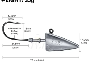 Jig Head Anzuelo cabeza de Plomo 35gr para Cabrilla (1 und)