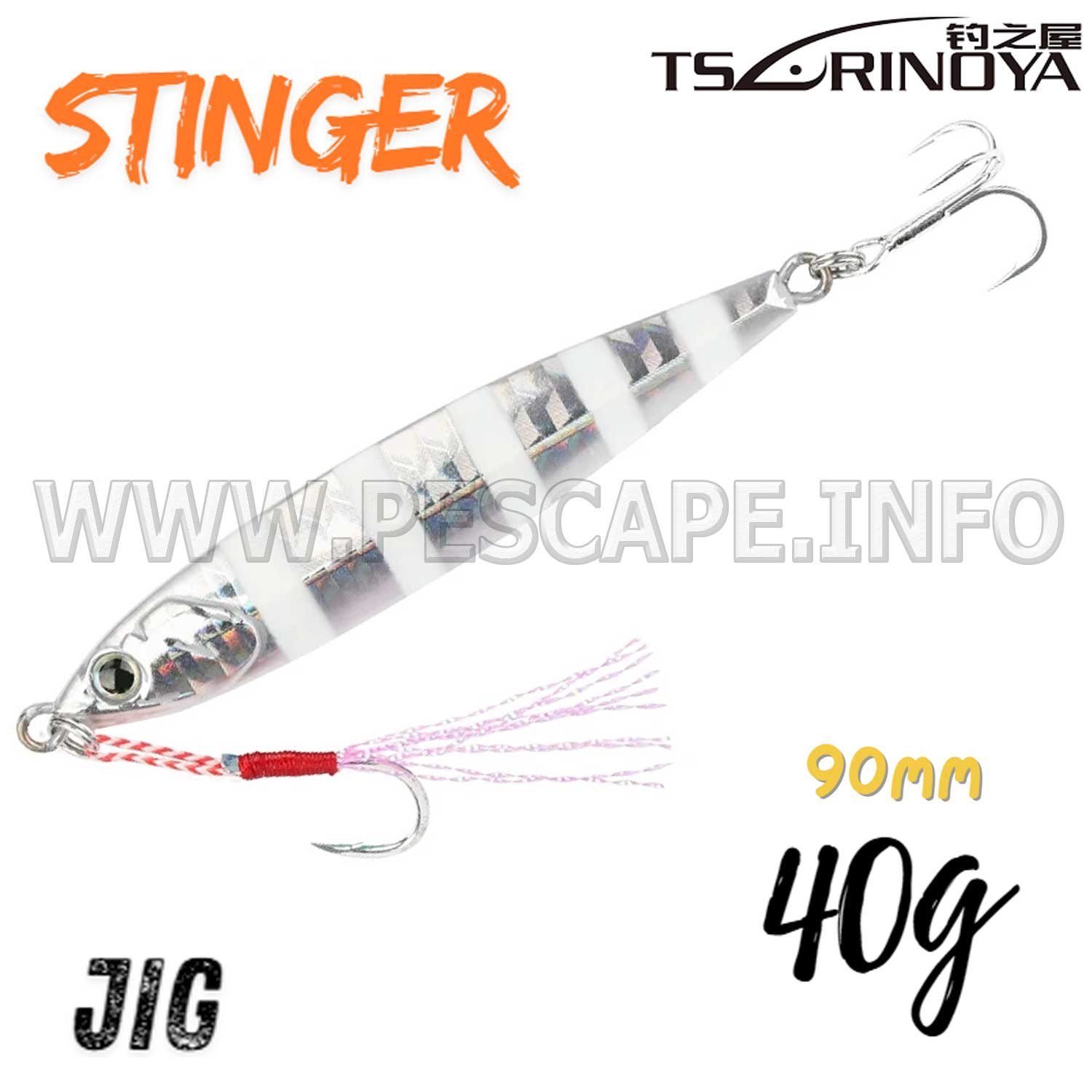 Señuelo Metal Jig TSURINOYA STINGER 40g Jigging 3D realista | Color 2