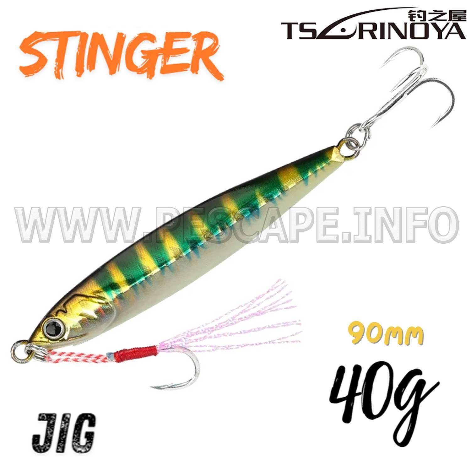 Señuelo Metal Jig TSURINOYA STINGER 40g Jigging 3D realista | Color 3