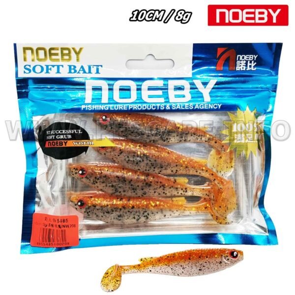 Vinilo NOEBY Soft Lure Cabrillas lenguados 10cm (4 pcs) 8gr – 3D Caramelo