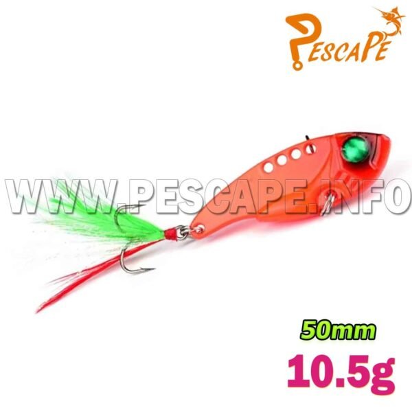 Señuelo cuchara 3D metal Wobble 10.5g SpoonBait 50mm Red