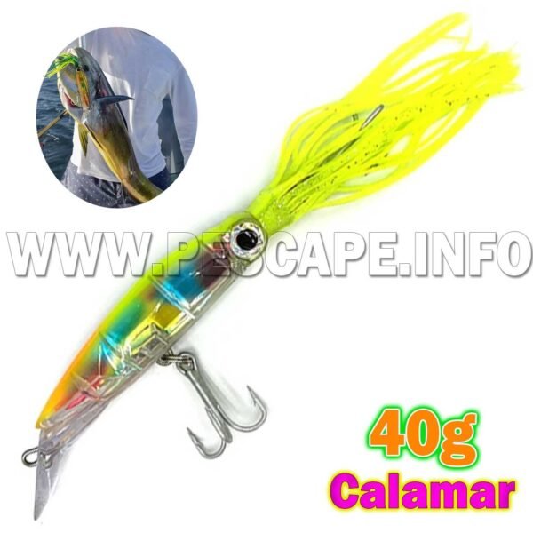 Señuelo de Calamar de pulpo grande para Pericos 40g Yellow