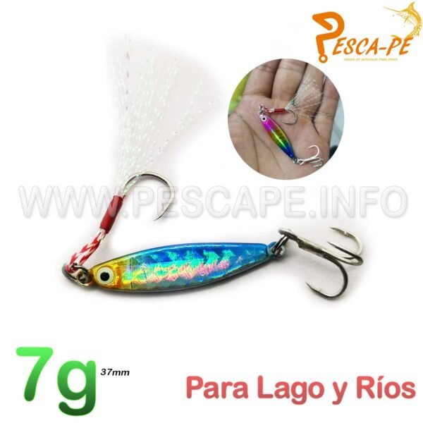 Jig Señuelo de Pesca Metal para ríos Lagos Laguna 7g (1 und) color 2