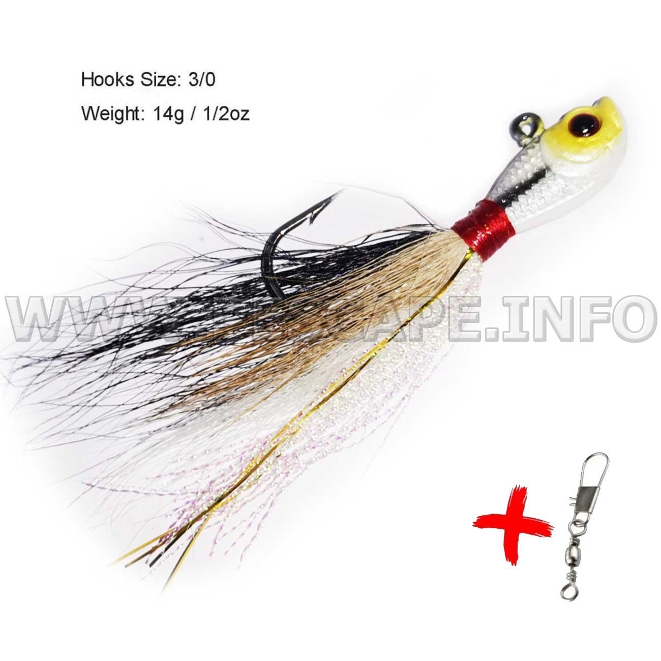 Señuelos Barba de chivo de Pesca con cabeza Plomo acero Corvina | Yellow
