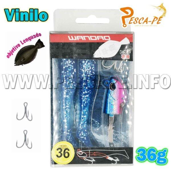 Vinilo Wandao Soft Lure Set 36g x 10cm + Repuesto | Azul Caramelo