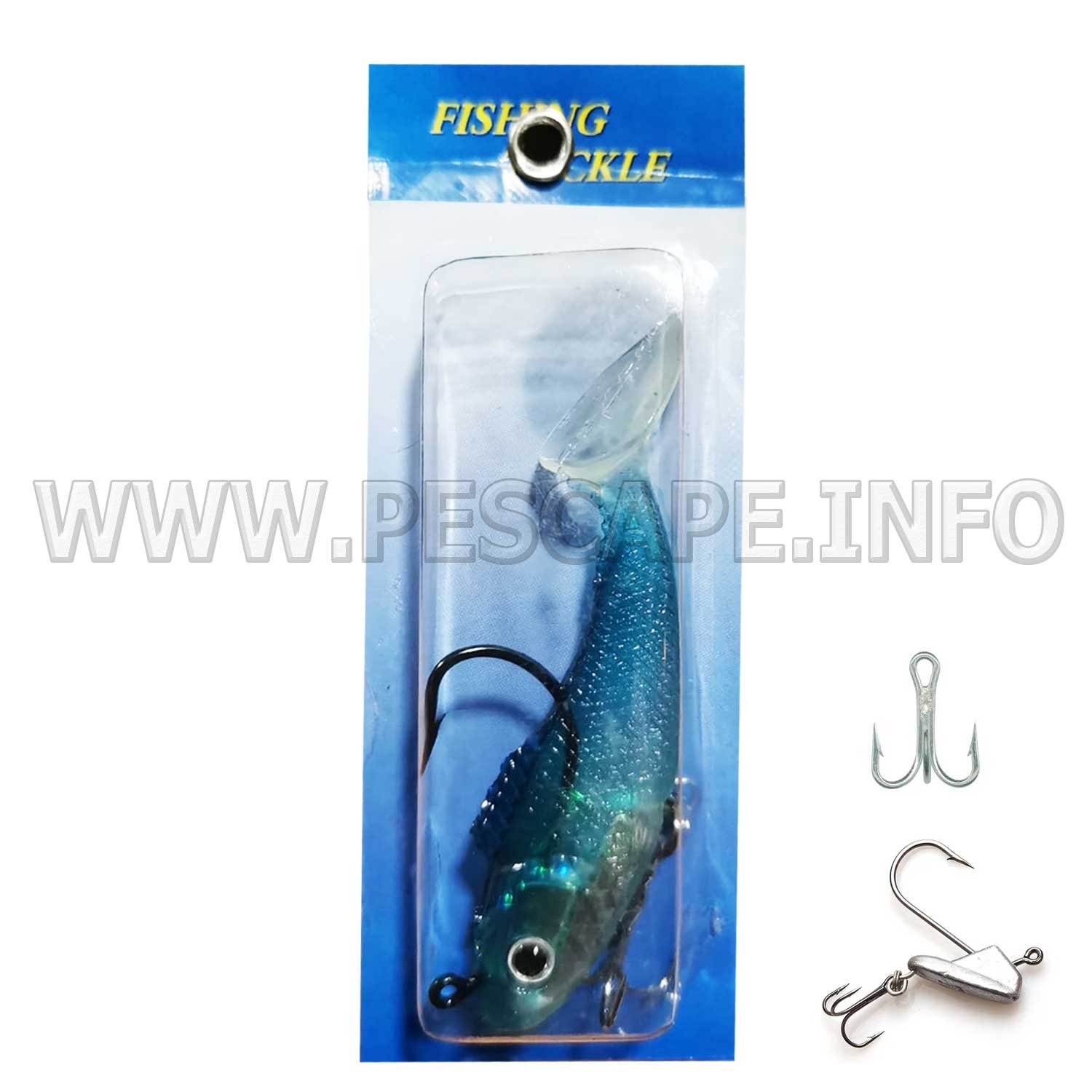 Vinilo para pesca con 2 anzuelos 6cm Señuelo realista 3D Color2