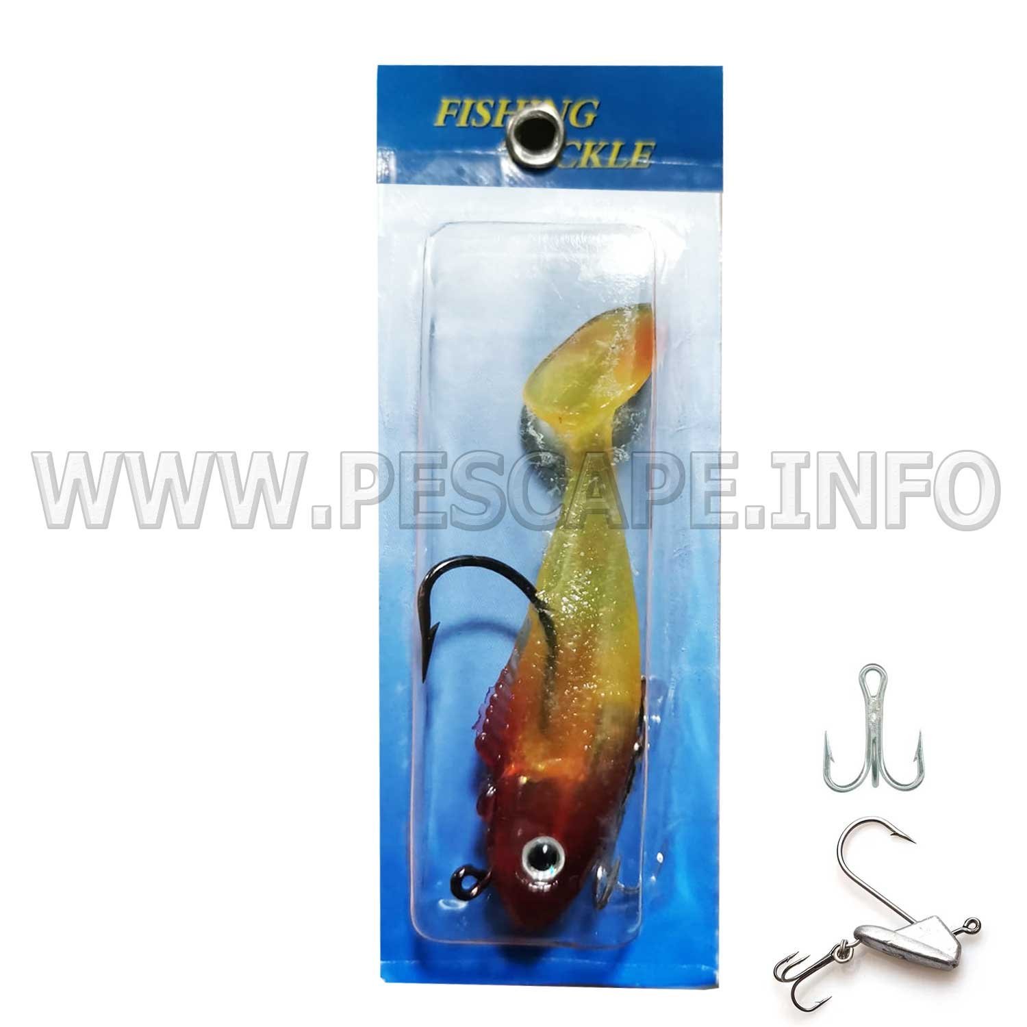 Vinilo para pesca con 2 anzuelos 6cm Señuelo realista 3D Color5