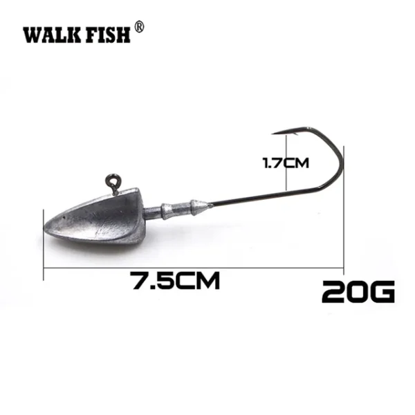 Jig head Anzuelo cabeza Plomada 20gr Jig para vinilos (1 Und) - Imagen 4