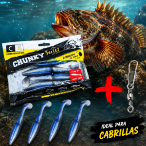 Vinilo Corvinator T-Tail 12.5Cm Blue Moon 18.5Gr (Pack 4 Und) Para Pesca