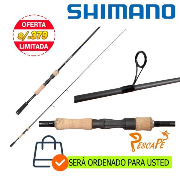 Caña Shimano spinning Exage 2.74m 90MH Carbono 25-60g Fuji® Alconite de acero inoxidable