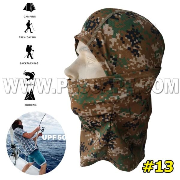 Pasamontañas táctico para pescar UV camuflaje Model13