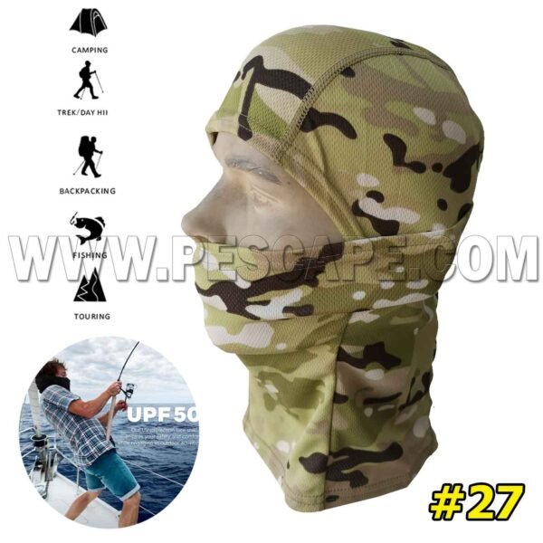 Pasamontañas táctico para pescar UV camuflaje Model27