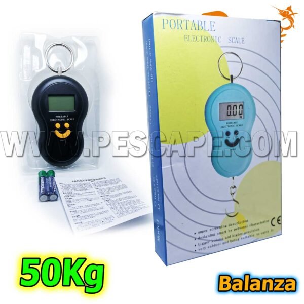 Balanza de Pesca Báscula colgante portátil 50KG Color Negro - Imagen 2