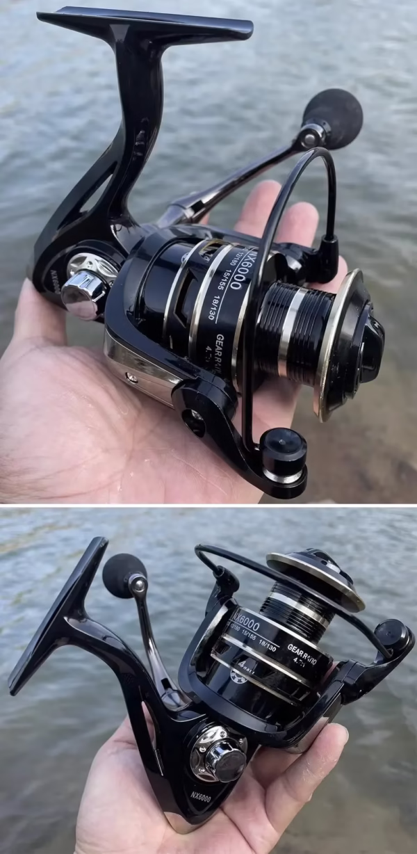 Carrete de Pesca Spinning Reel NX6000 Grafito Aluminio Black - Imagen 4