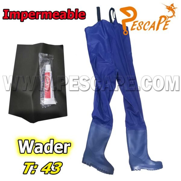 Wader De Pesca Impermeable Pescar Botas Pantalon Pvc Blue