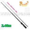 CAÑA DE PESCAR 2.4M Spinning Hibrido Carbon + Vidrio Black Camuflado 2 Tramos