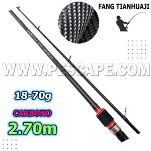 Caña de pescar FANG TIANHUAJI 2.7M Carbono 18-70g Black Red 2 cuerpos