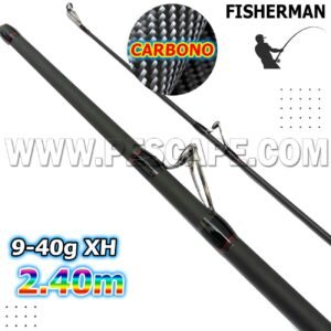 MEGACOMBO Caña de Pescar FULL CARBON 2.4m FISHER MAN XH 9-40g Carrete 5000 Metal Accesorios