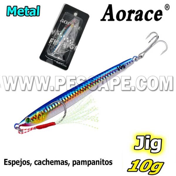 Jig de metal para Pescar Cachema Espejos Trucha fundido Jigging 10g Alta calidad Azul