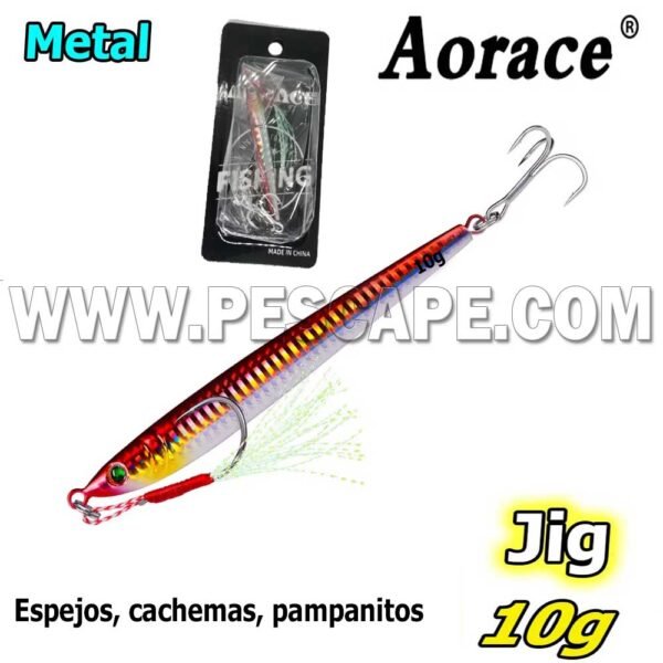 Jig de metal para Pescar Cachema Espejos Trucha fundido Jigging 10g Alta calidad Rojo