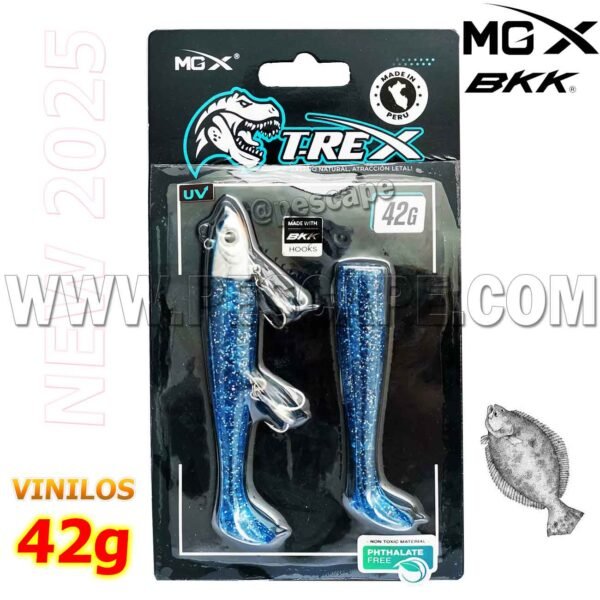 Vinilo MGX Para lenguados Corvinas T-Rex 42g Realista BLue