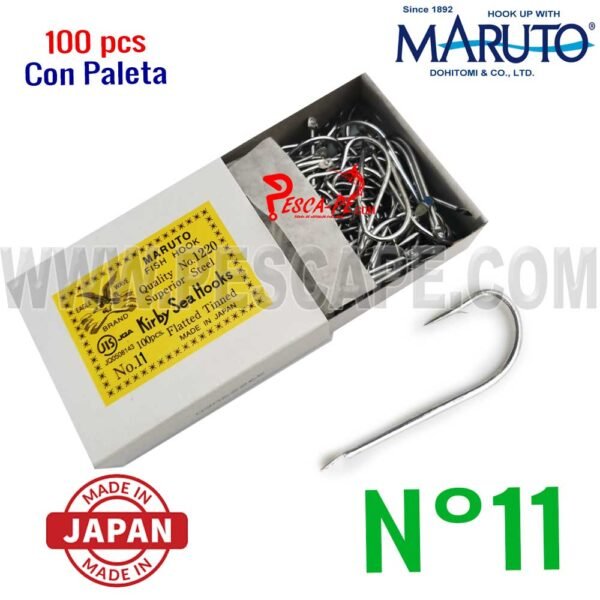 Anzuelo de Pescar Maruto Aleacion 100pcs #11 Alta Calidad | IND. PACK