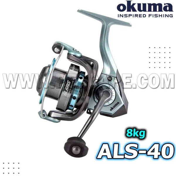 Carrete OKUMA Alaris ALS-40 Spinning Freno 8Kg Grafito | IND. PACK