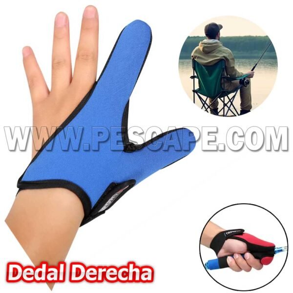 Guantes Dedal para pescar antideslizante (2 dedos) 1 UND Azul