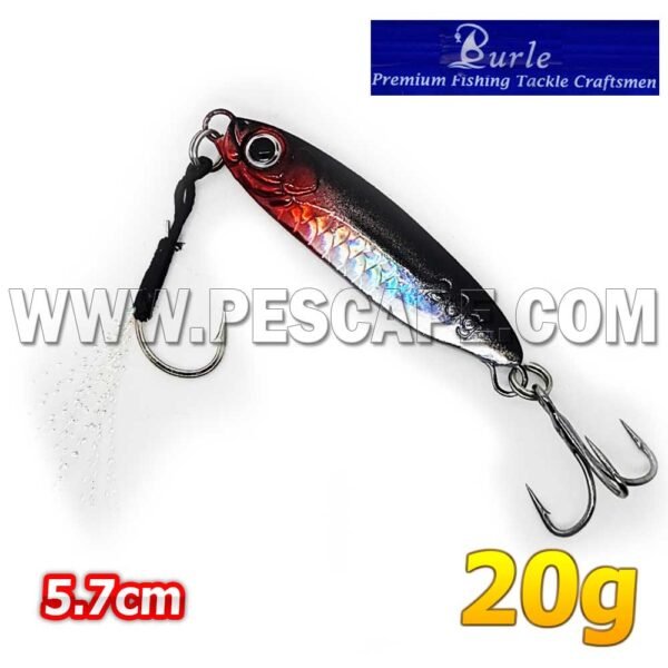 Jig Señuelo de Pesca Metal 5.7cm para espejos cachemas ríos Lagos Laguna 20g BLACK RED