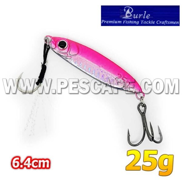 Jig Señuelo de Pesca Metal 6.4cm para espejos cachemas ríos Lagos Laguna 25g Rosado