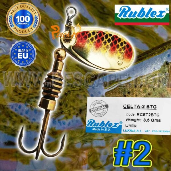 Mariposa Rublex® Cucharilla CELTA 2 BTG #2 Spoon Golden Fish