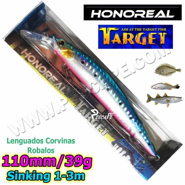 Señuelo Honoreal Target-X 110m Sinking 39g DEPTH Lenguados corvinas Pejerrey